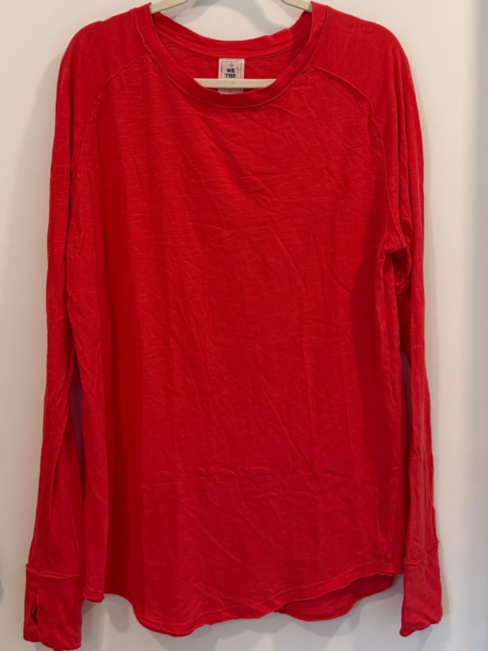 We The Free Oversized Long Sleeve Shirt in Red | Small